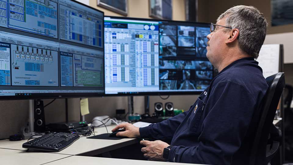 man working on computer